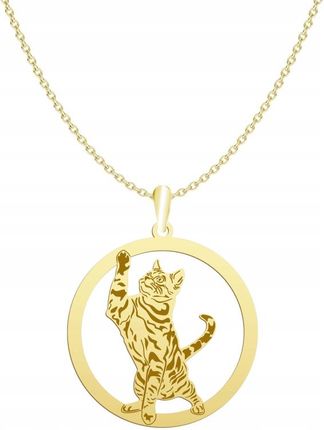 Mejk Jewellery Naszyjnik Złoty Kot Bengalski 925 Łańcuszek