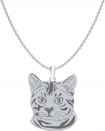 Mejk Jewellery Naszyjnik Srebrny Bengal Cat 925 Łańcuszek