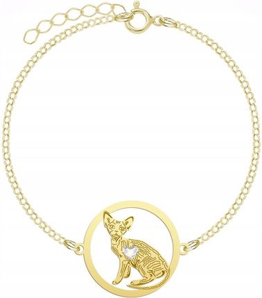 Mejk Jewellery Bransoletka Złota Kot Devon Rex 925