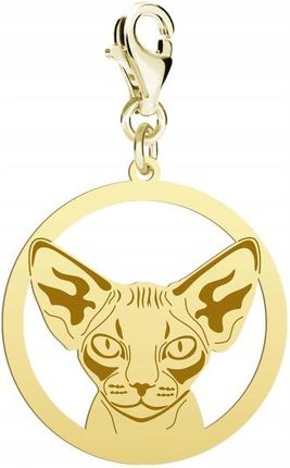 Mejk Jewellery Charms Złoty Z Kotem Devon Rex 925