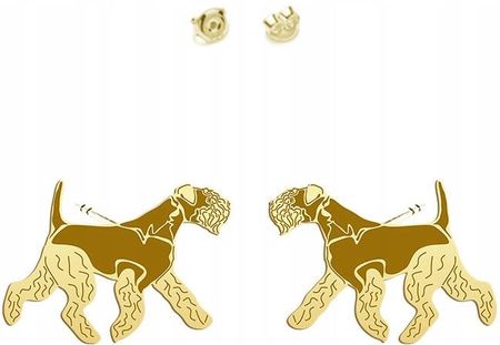 Mejk Jewellery Kolczyki Złote Lakeland Terrier 925