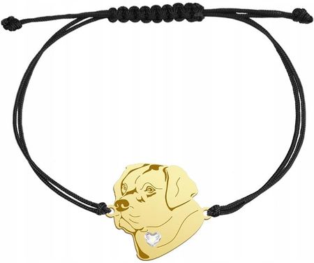 Mejk Jewellery Bransoletka Złota Z Labradorem 925 Sznurek