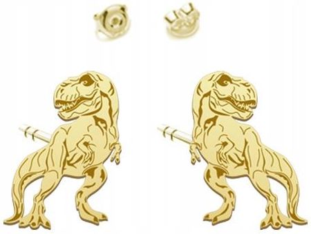 Mejk Jewellery Kolczyki Złote Tyranozaur 925