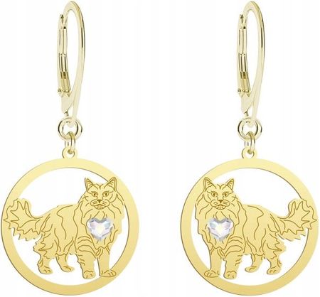 Mejk Jewellery Kolczyki Złote Aphrodite Cat 925