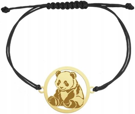 Mejk Jewellery Bransoletka Złota Panda 925 Sznurek