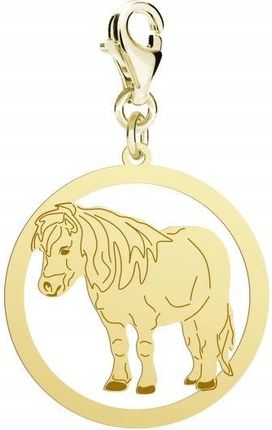 Mejk Jewellery Charms Złoty Z Koniem Shetland Pony 925