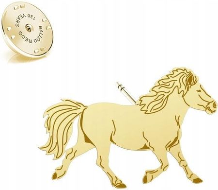Mejk Jewellery Wpinka Złota Z Koniem Shetland Pony 925