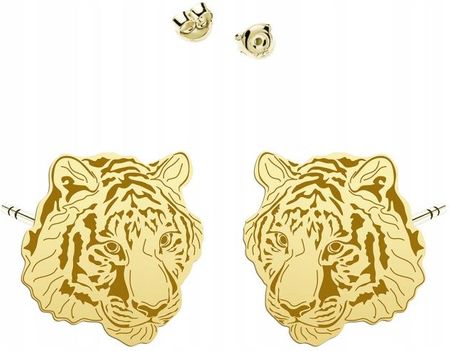 Mejk Jewellery Kolczyki Złote Tygrys 925