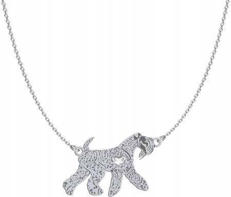 Mejk Jewellery Naszyjnik Srebrny Z Kerry Blue Terrier 925 Łańcuszek