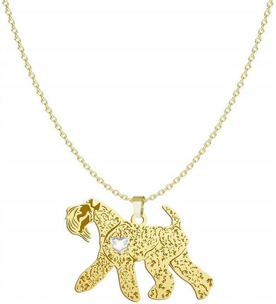 Mejk Jewellery Naszyjnik Złoty Z Psem Kerry Blue Terrier 925 Łańcuszek