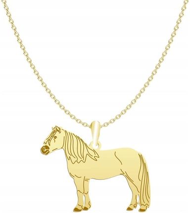 Mejk Jewellery Naszyjnik Złoty Z Koniem Haflinger 925 Łańcuszek