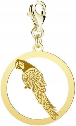 Mejk Jewellery Charms Złoty Papuga Ara 925
