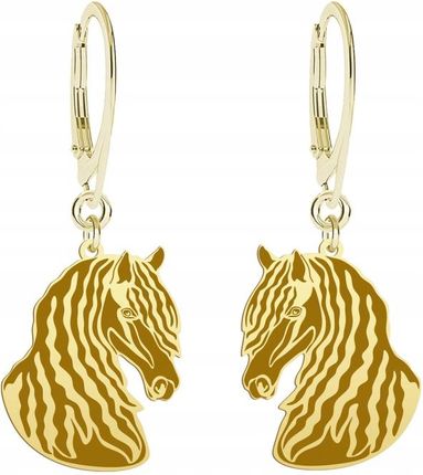 Mejk Jewellery Kolczyki Złote Koń Fryzyjski 925