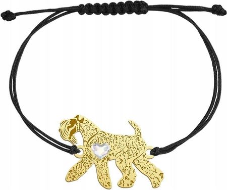 Mejk Jewellery Bransoletka Złota Z Kerry Blue Terrier 925 Na Sznurku