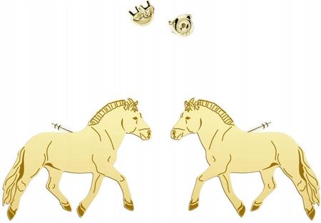 Mejk Jewellery Kolczyki Złote Koń Fiordzki 925