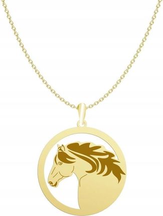 Mejk Jewellery Naszyjnik Złoty Koń Huculski 925 Łańcuszek