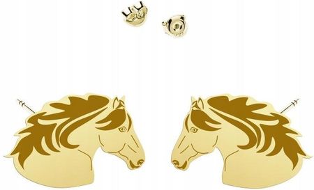 Mejk Jewellery Kolczyki Złote Koń Huculski 925