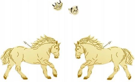 Mejk Jewellery Kolczyki Złote Koń Perszeron 925