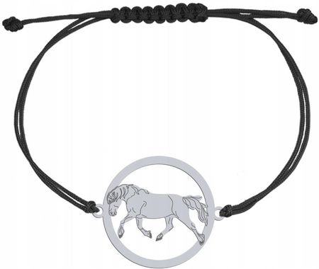 Mejk Jewellery Bransoletka Srebrna Z Koniem Haflinger 925 Sznurek