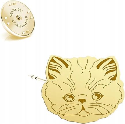 Mejk Jewellery Wpinka Złota Kot Perski 925