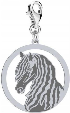 Mejk Jewellery Charms Srebrny Koń Fryzyjski 925