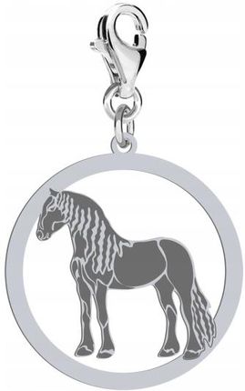 Mejk Jewellery Charms Srebrny Koń Fryzyjski 925