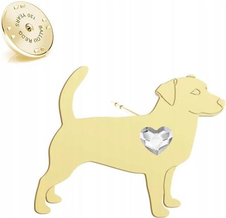 Mejk Jewellery Złota Wpinka Jack Russell Terrier Krótkowłosy 925