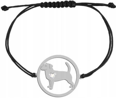 Mejk Jewellery Bransoletka Z Jack Russell Terrier Krótkowłosy Srebro925 Na Sznurku