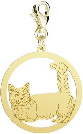 Mejk Jewellery Charms Złoty Kot Munchkin 925