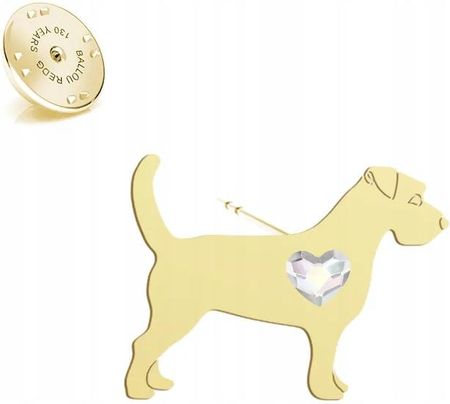 Mejk Jewellery Wpinka Złota Jack Russell Terrier Szorstkowłosy 925