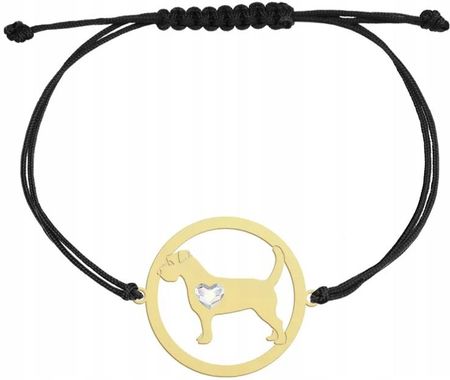 Mejk Jewellery Bransoletka Złota Jack Russell Terrier Szorstkowłosy 925 Na Sznurku