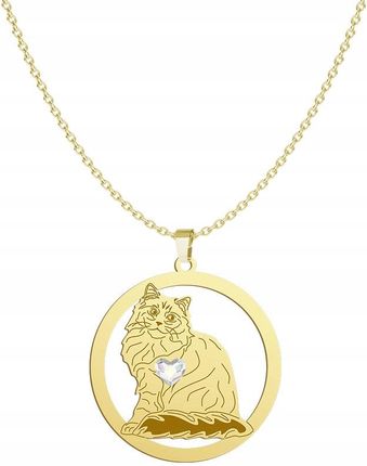 Mejk Jewellery Naszyjnik Złoty Siberian Cat 925 Łańcuszek