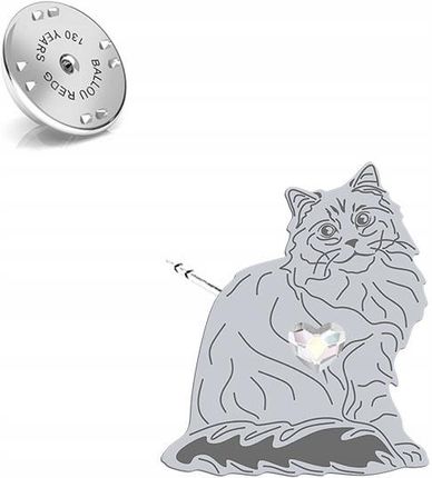Mejk Jewellery Wpinka Srebrna Siberian Cat 925