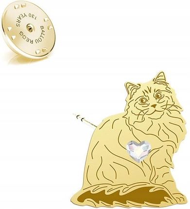 Mejk Jewellery Wpinka Złota Kot Syberyjski 925