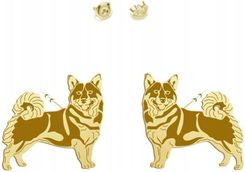 Mejk Jewellery Kolczyki Złote Z Swedish Vallhund 925