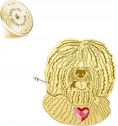 Mejk Jewellery Złota Wpinka Z Psem Rasy Hiszpański Pies Dowodny Pin 925