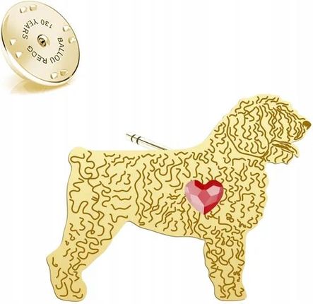 Mejk Jewellery Hiszpański Pies Dowodny Złota Wpinka Pin 925