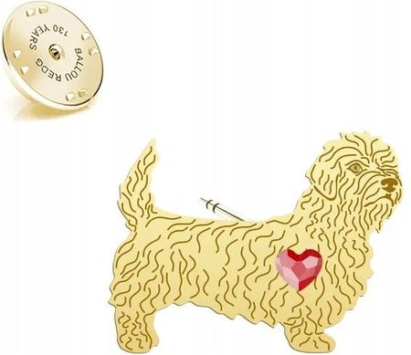 Mejk Jewellery Irish Glen Of Imaal Terrier Złota Wpinka 925
