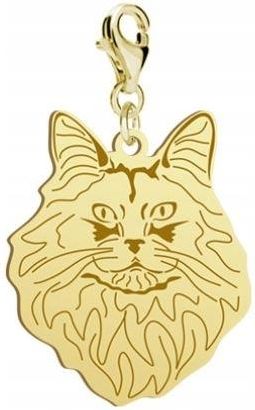 Mejk Jewellery Charms Złoty Kot Norweski Leśny 925