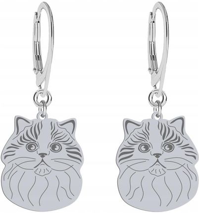 Mejk Jewellery Kolczyki Srebrne Kot Szkocki Straight 925