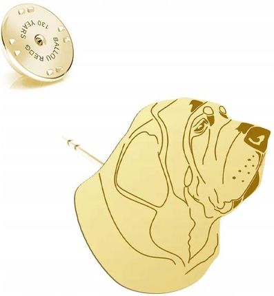 Mejk Jewellery Złota Wpinka Pin Z Psem Rasy Mastif Hiszpański 925