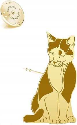 Mejk Jewellery Wpinka Złota Kot Domowy Tuxedo 925
