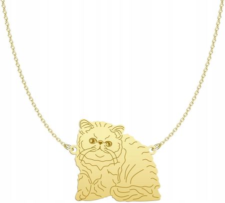 Mejk Jewellery Naszyjnik Złoty Kot Egzotyczny 925 Łańcuszek