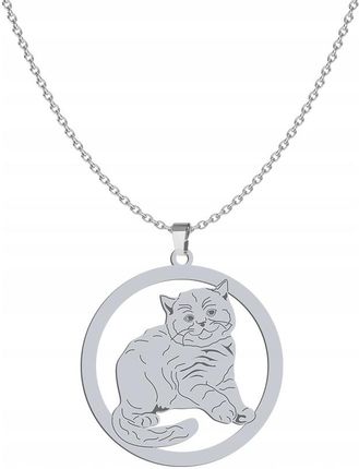 Mejk Jewellery Naszyjnik Srebrny British Shorthair Cat 925 Łańcuszek
