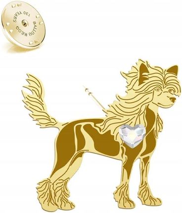 Mejk Jewellery Grzywacz Chiński Nagi Złota Wpinka Pin 925