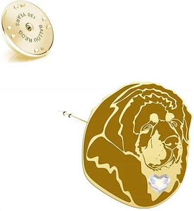 Mejk Jewellery Tibetan Mastiff Złota Wpinka Pin 925