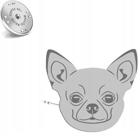 Mejk Jewellery Wpinka Srebrna Z Psem Chihuahua Krótkowłosa