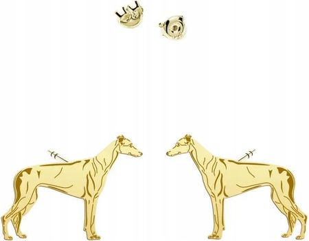 Mejk Jewellery Greyhound Złote Kolczyki 925 Sztyfty