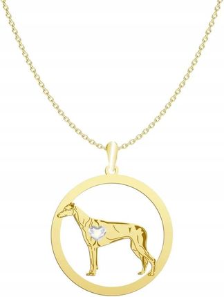 Mejk Jewellery Naszyjnik Złoty Z Psem Rasy Greyhound 925