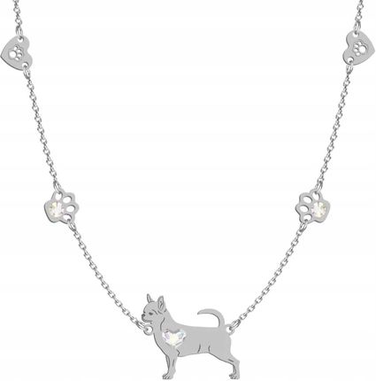 Mejk Jewellery Naszyjnik Srebrny Z Psem Rasy Chihuahua Krótkowłosa